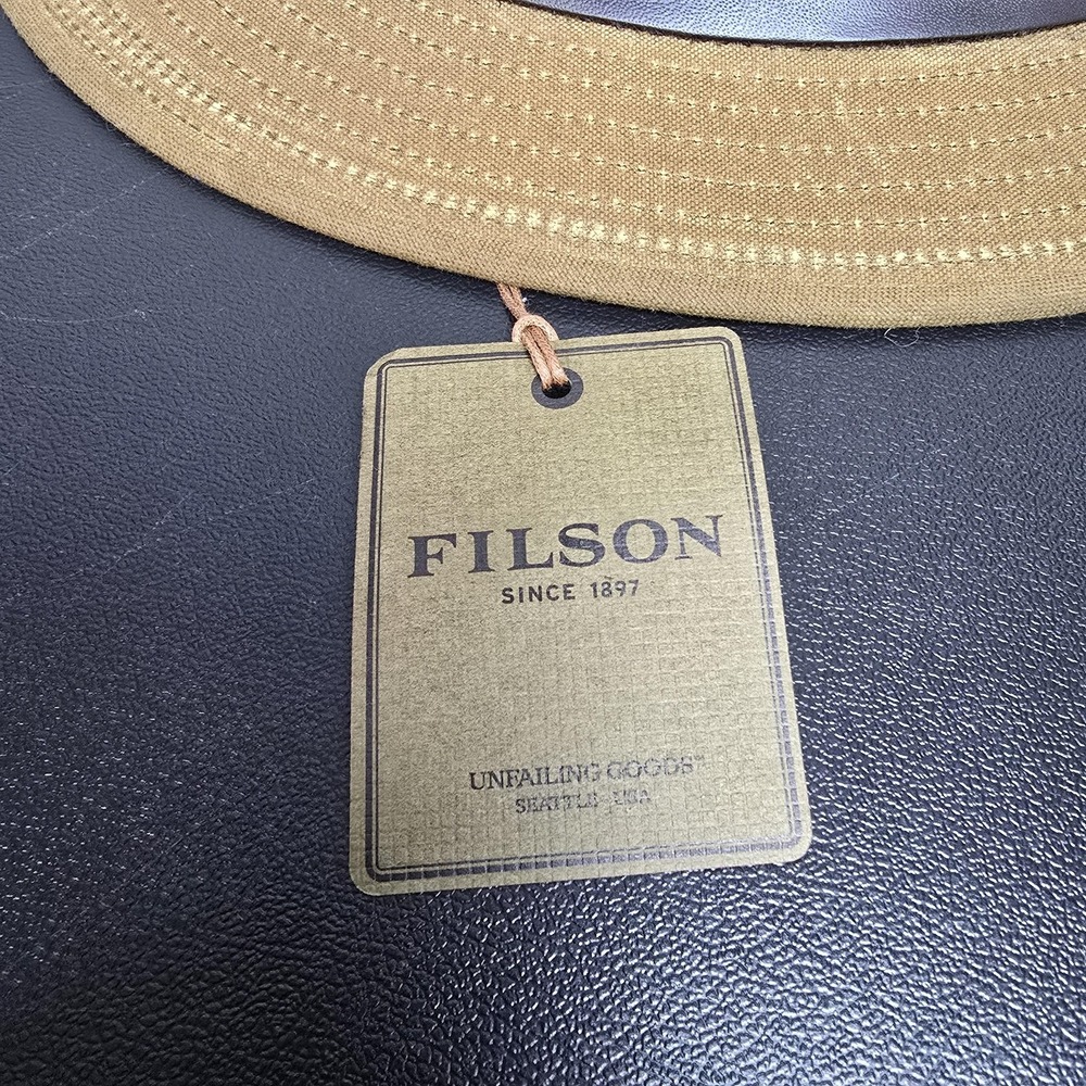Filson Hat Mens M Brown Tin Packer Boonie Wide Brim Canvas Made USA Outdoors NEW - Picture 5 of 9